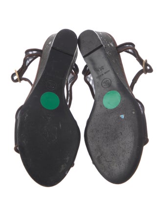 Chanel 2010 Interlocking CC Logo T-Strap Sandals