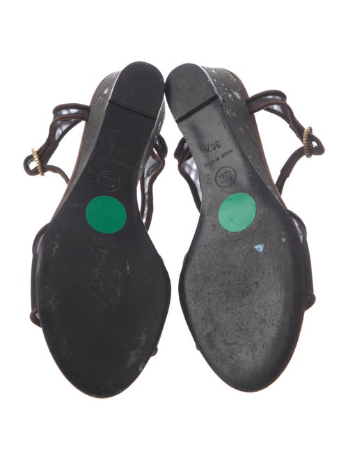 Chanel 2010 Interlocking CC Logo T-Strap Sandals