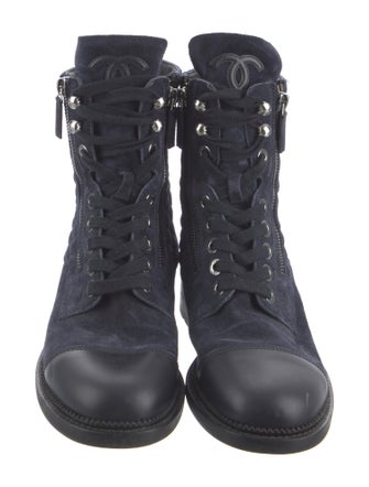Chanel 2018 Interlocking CC Logo Combat Boots