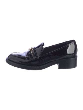 Chanel Interlocking CC Logo Patent Leather Loafers