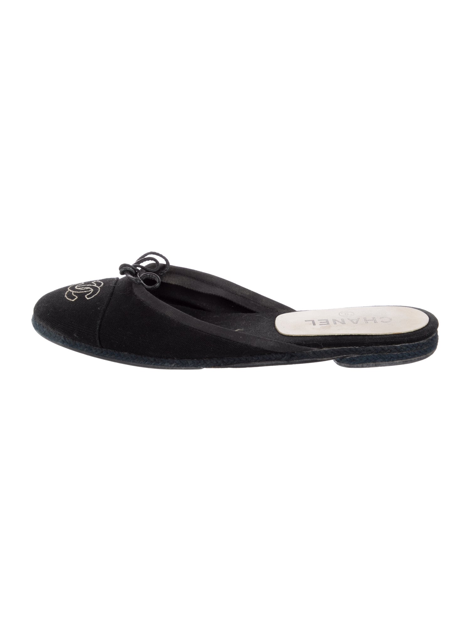 Chanel Interlocking CC Logo Bow Accents Mules
