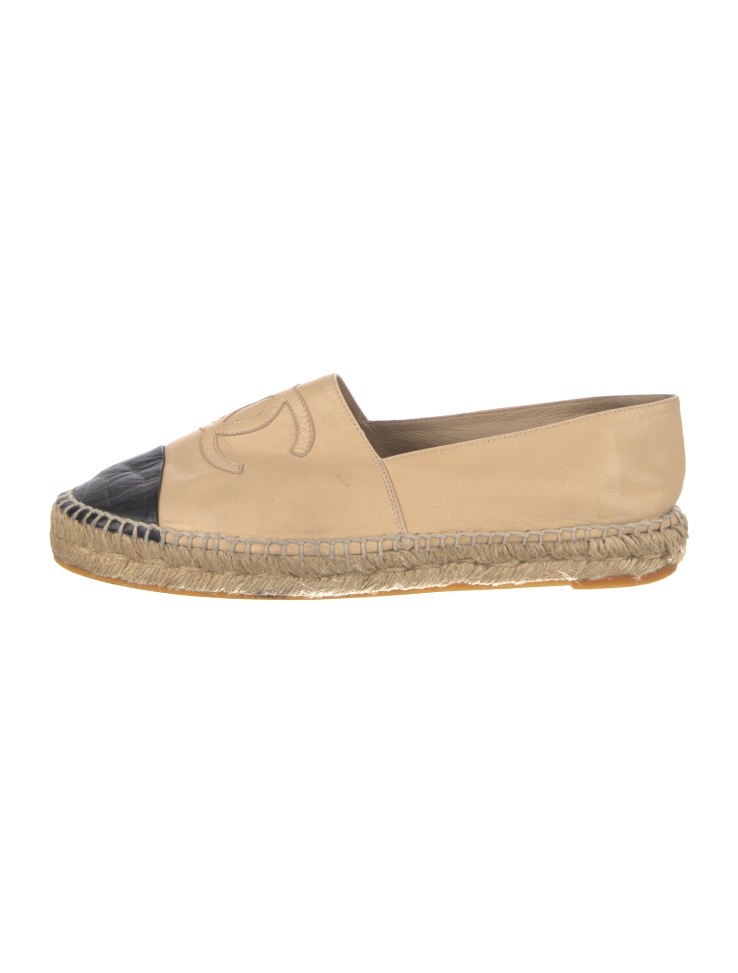 Chanel Interlocking CC Logo Lambskin Espadrilles