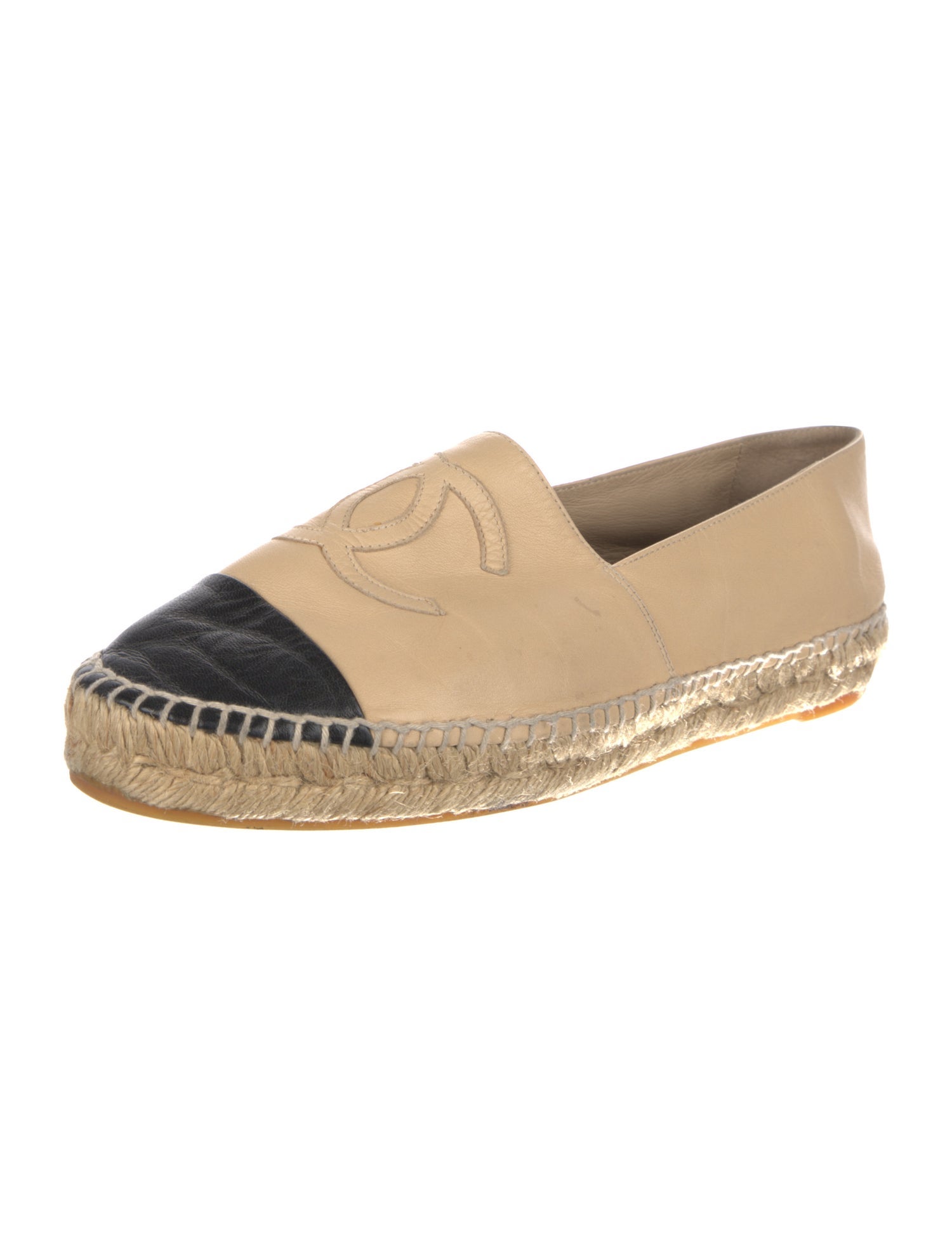 Chanel Interlocking CC Logo Lambskin Espadrilles