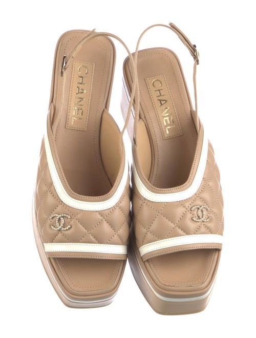 Chanel 2023 Interlocking CC Logo Slingback Sandals