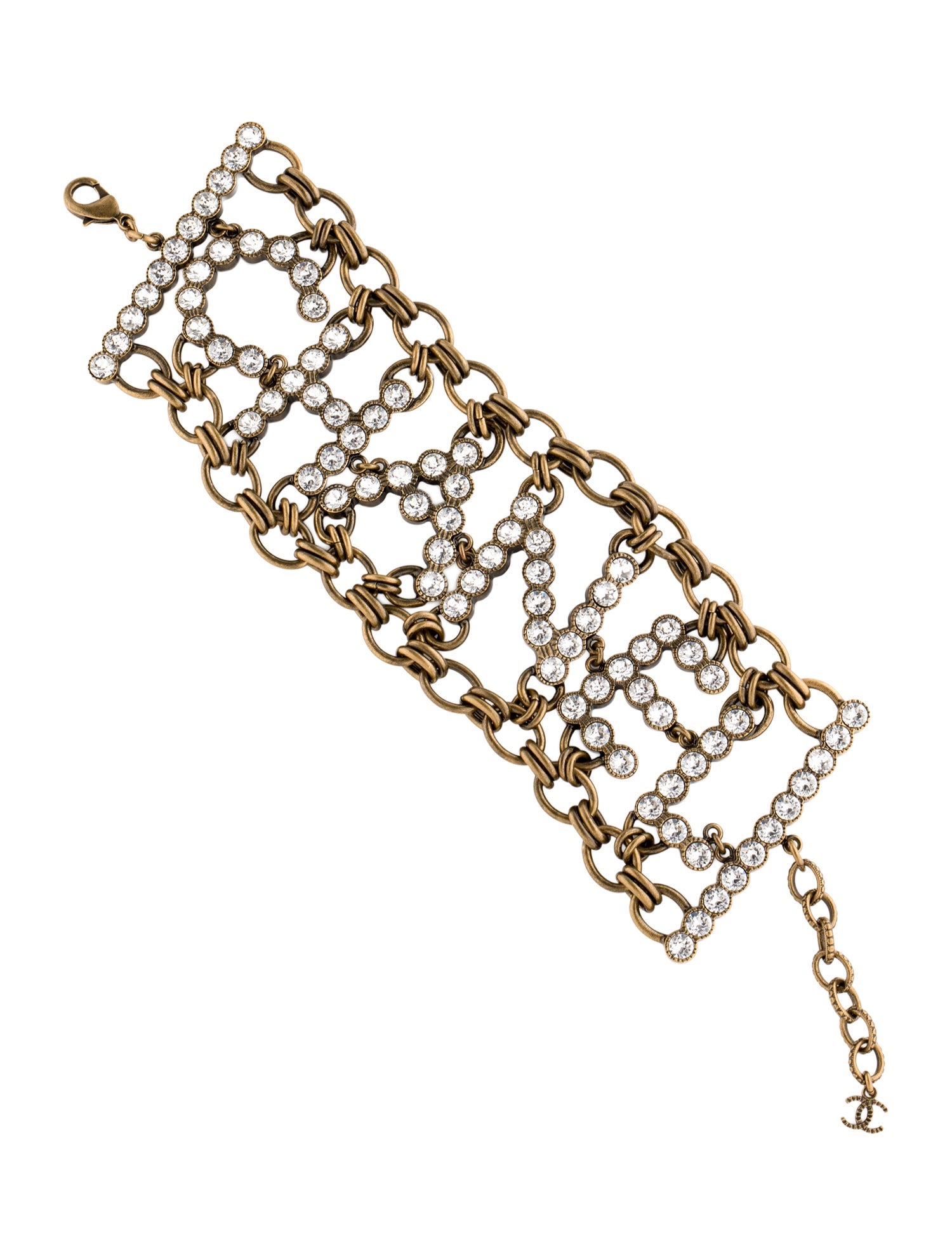 Chanel Strass Logo Link Bracelet