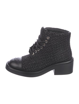 Chanel 2022 Interlocking CC Logo Combat Boots
