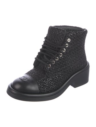 Chanel 2022 Interlocking CC Logo Combat Boots