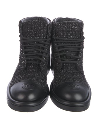 Chanel 2022 Interlocking CC Logo Combat Boots
