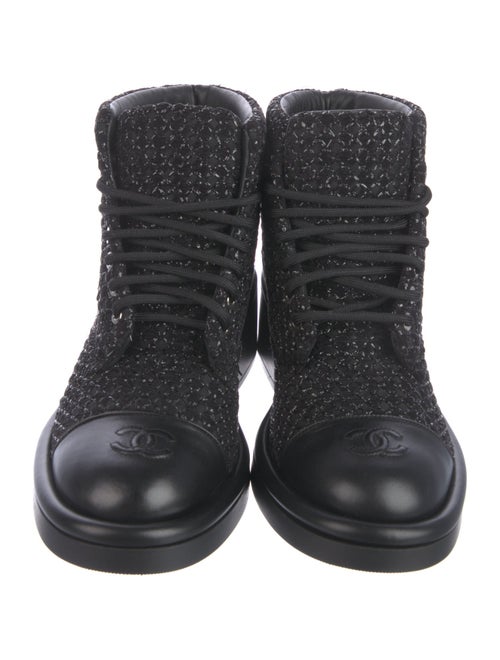 Chanel 2022 Interlocking CC Logo Combat Boots