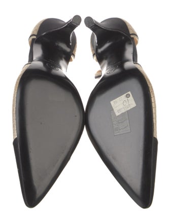 Chanel Interlocking CC Logo Satin D'Orsay Pumps