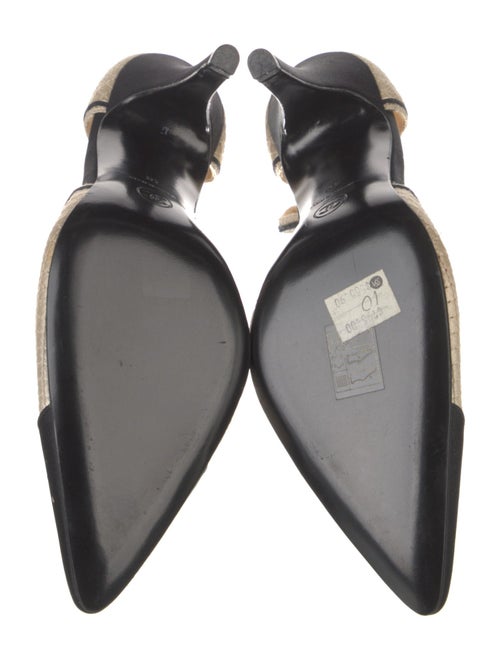 Chanel Interlocking CC Logo Satin D'Orsay Pumps