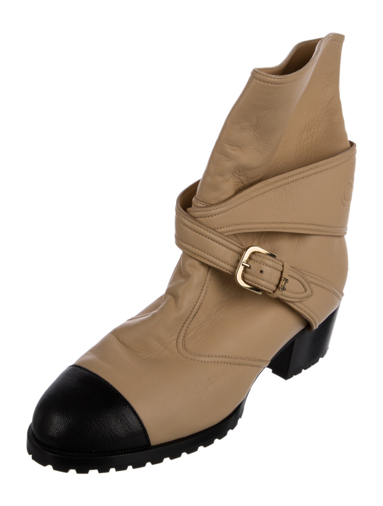 Chanel Leather Moto Boots