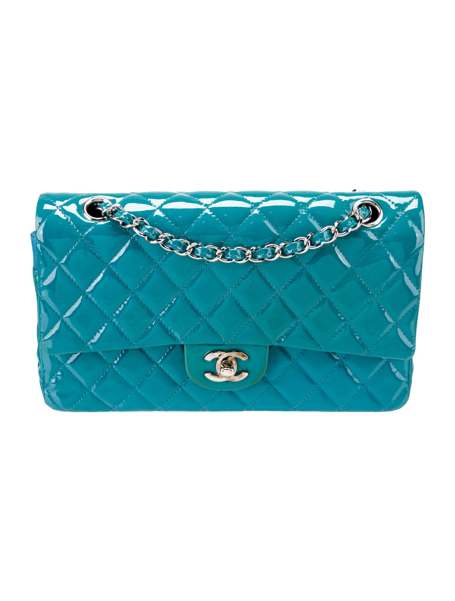 Chanel Quilted Patent Leather Medium Classic Double Flap Bag