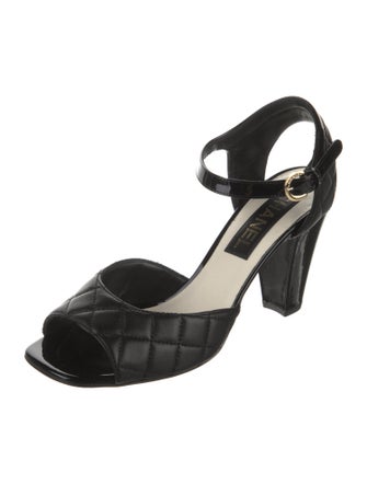 Chanel Interlocking CC Logo Leather Sandals