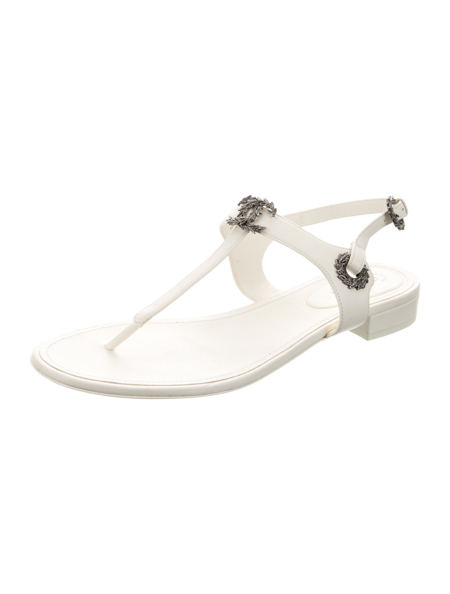 Chanel 2022 Interlocking CC Logo T-Strap Sandals