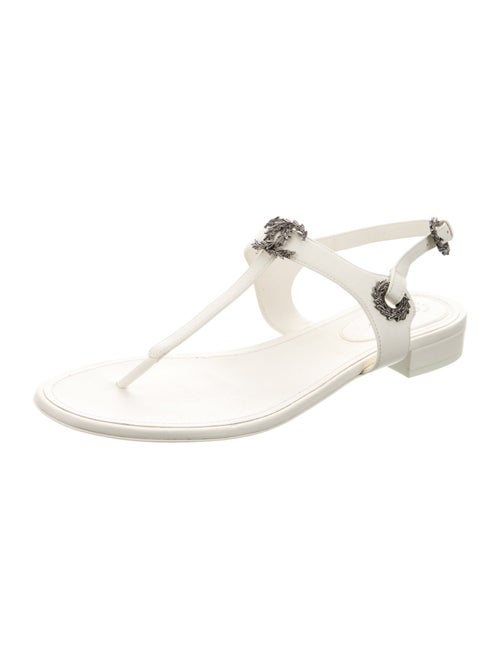 Chanel 2022 Interlocking CC Logo T-Strap Sandals