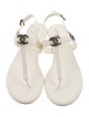 Chanel 2022 Interlocking CC Logo T-Strap Sandals