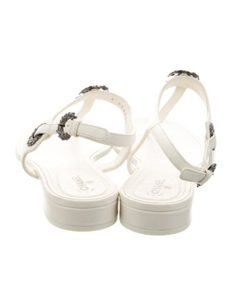 Chanel 2022 Interlocking CC Logo T-Strap Sandals