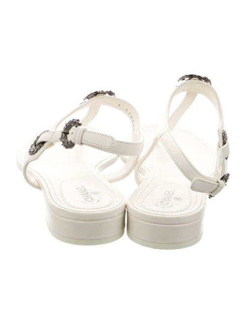 Chanel 2022 Interlocking CC Logo T-Strap Sandals