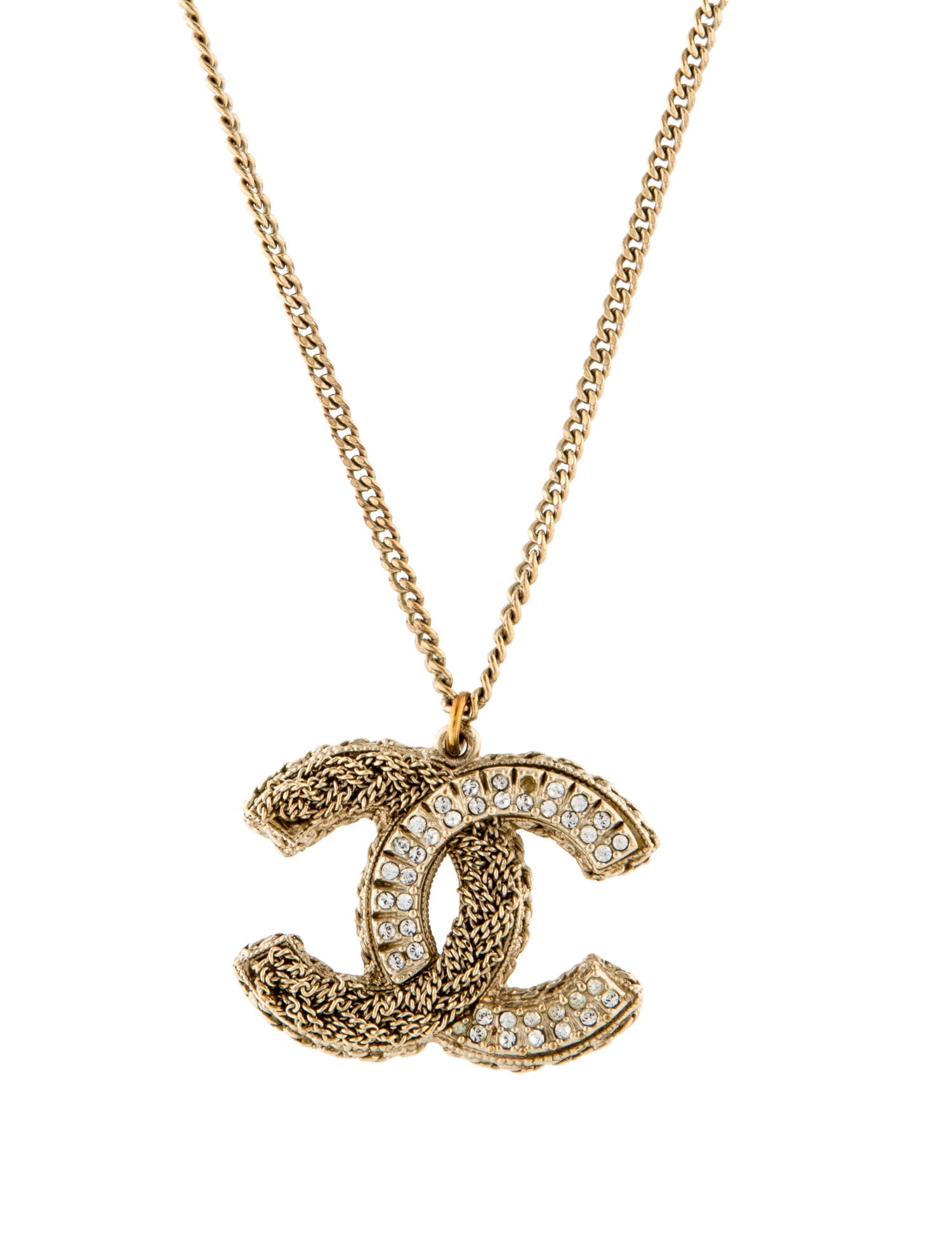 Chanel Strass Chain Motif CC Pendant Necklace