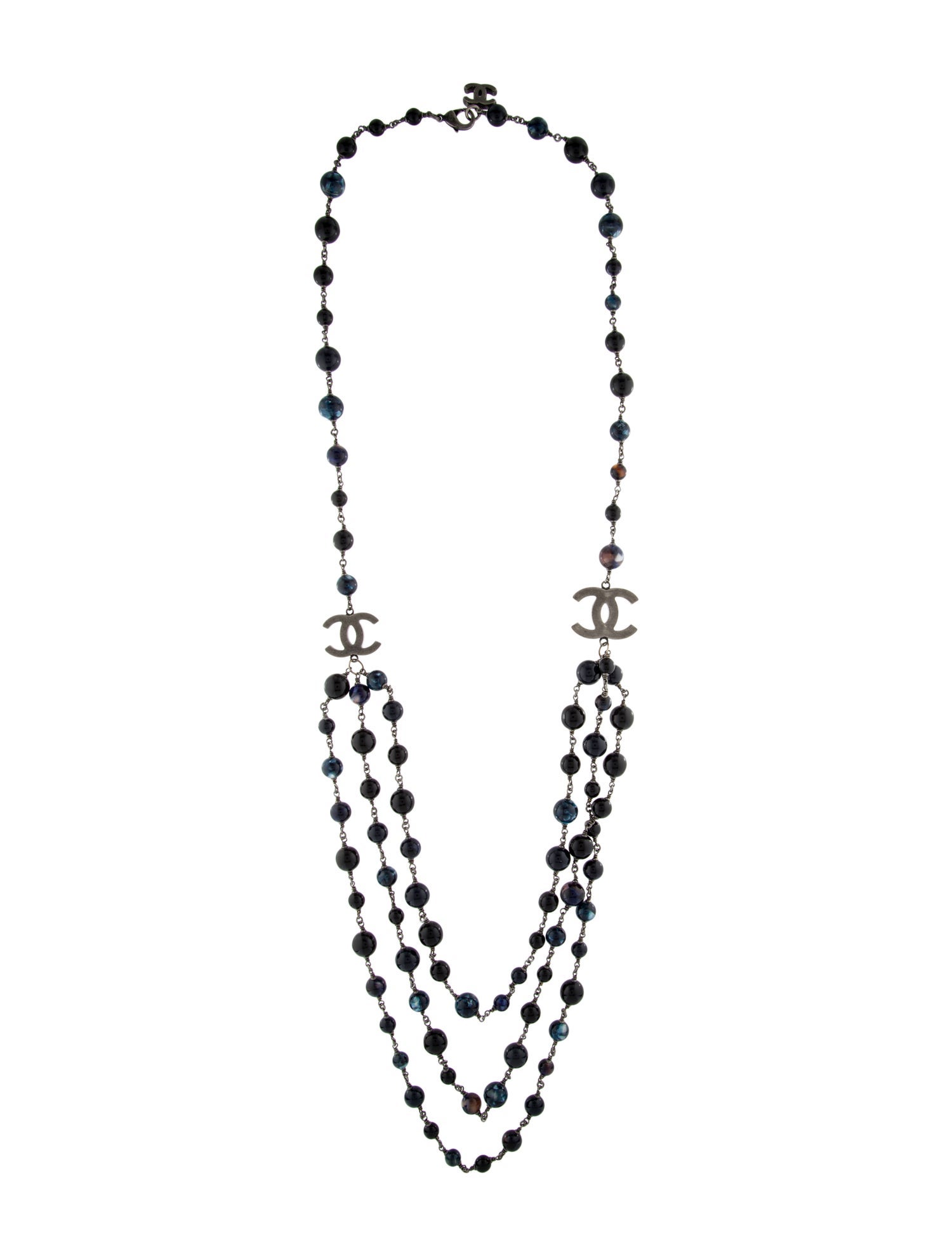 Chanel Resin CC Multistrand Station Necklace