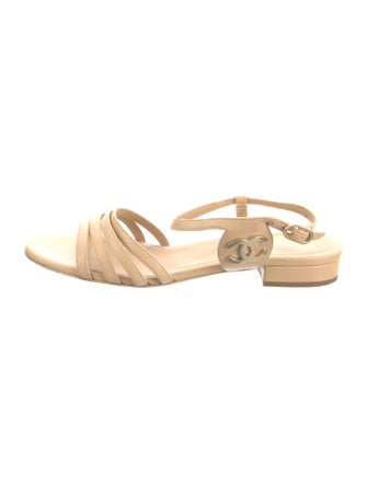 Chanel 2021 Interlocking CC Logo Slingback Sandals