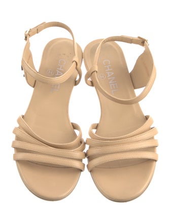 Chanel 2021 Interlocking CC Logo Slingback Sandals