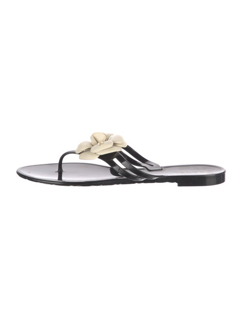 Chanel Interlocking CC Logo Rubber Flip Flops