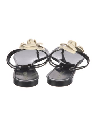 Chanel Interlocking CC Logo Rubber Flip Flops