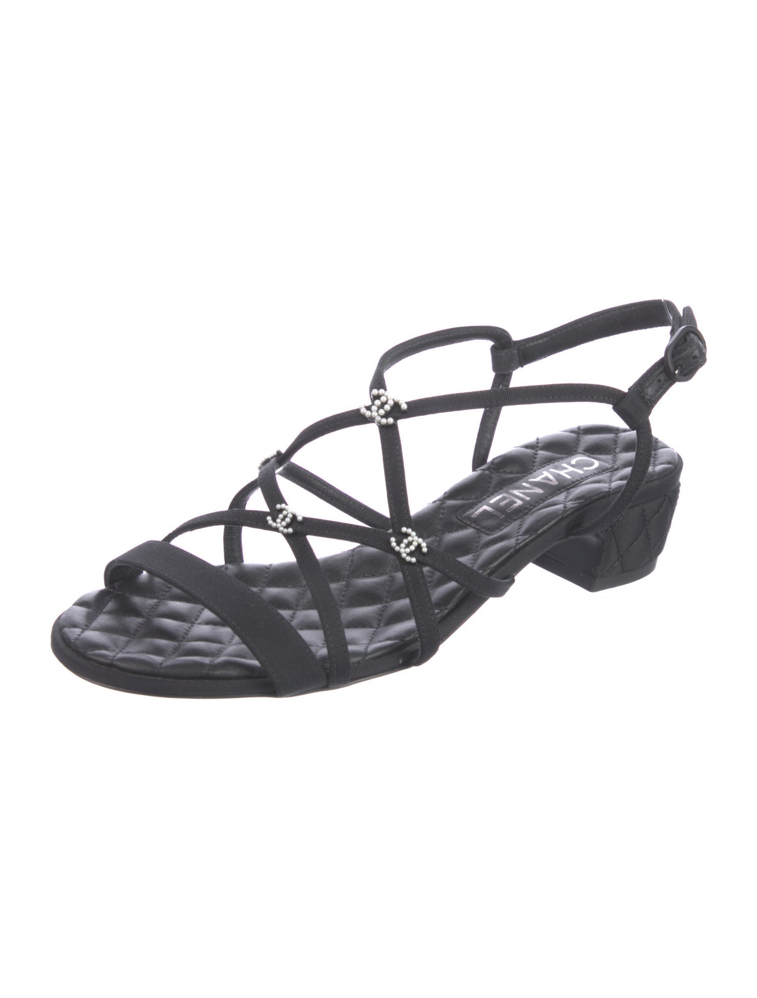 Chanel 2019 Interlocking CC Logo Slingback Sandals