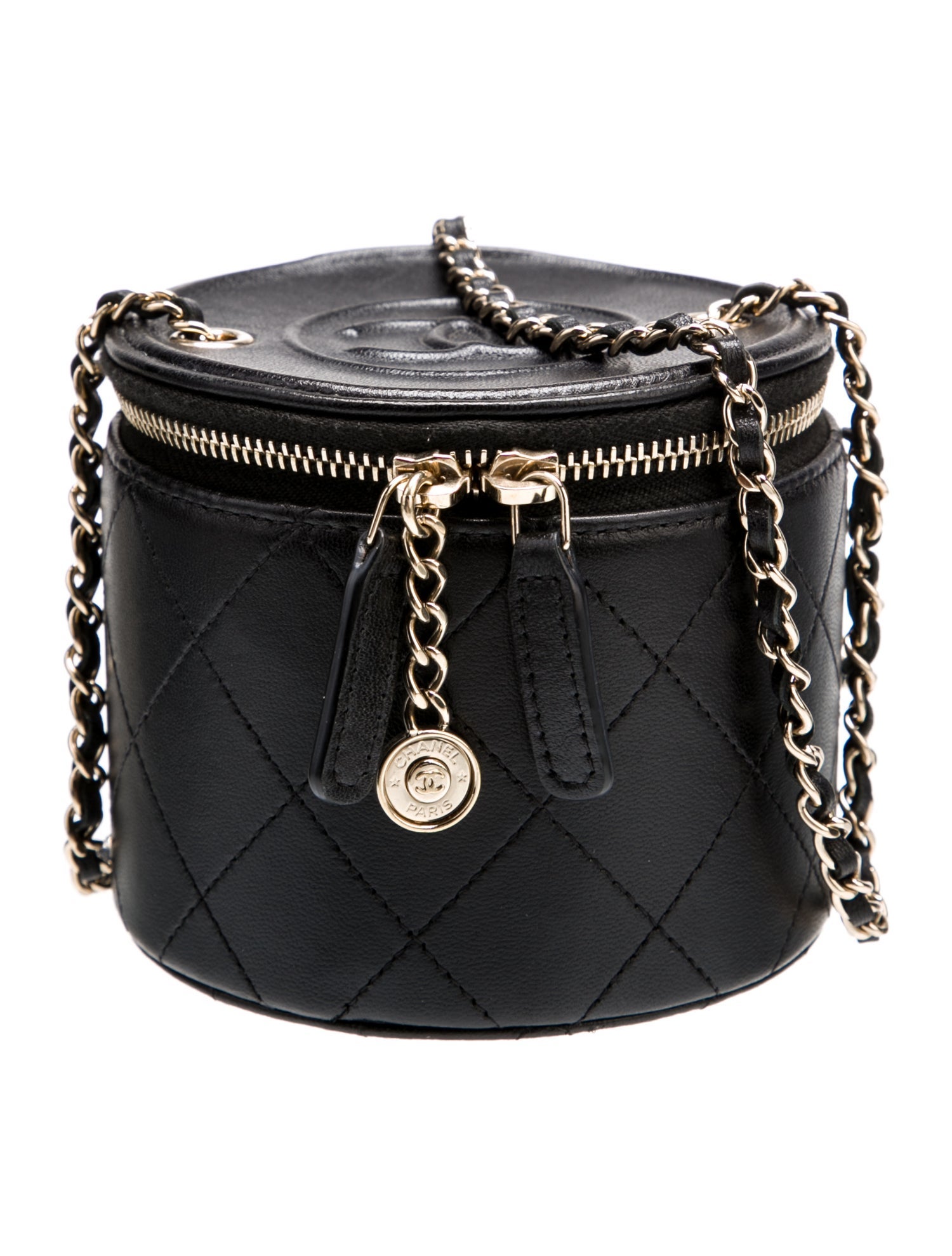 Chanel Mini Chain And Charm Round Vanity Case