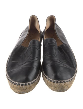 Chanel Interlocking CC Logo Lambskin Espadrilles