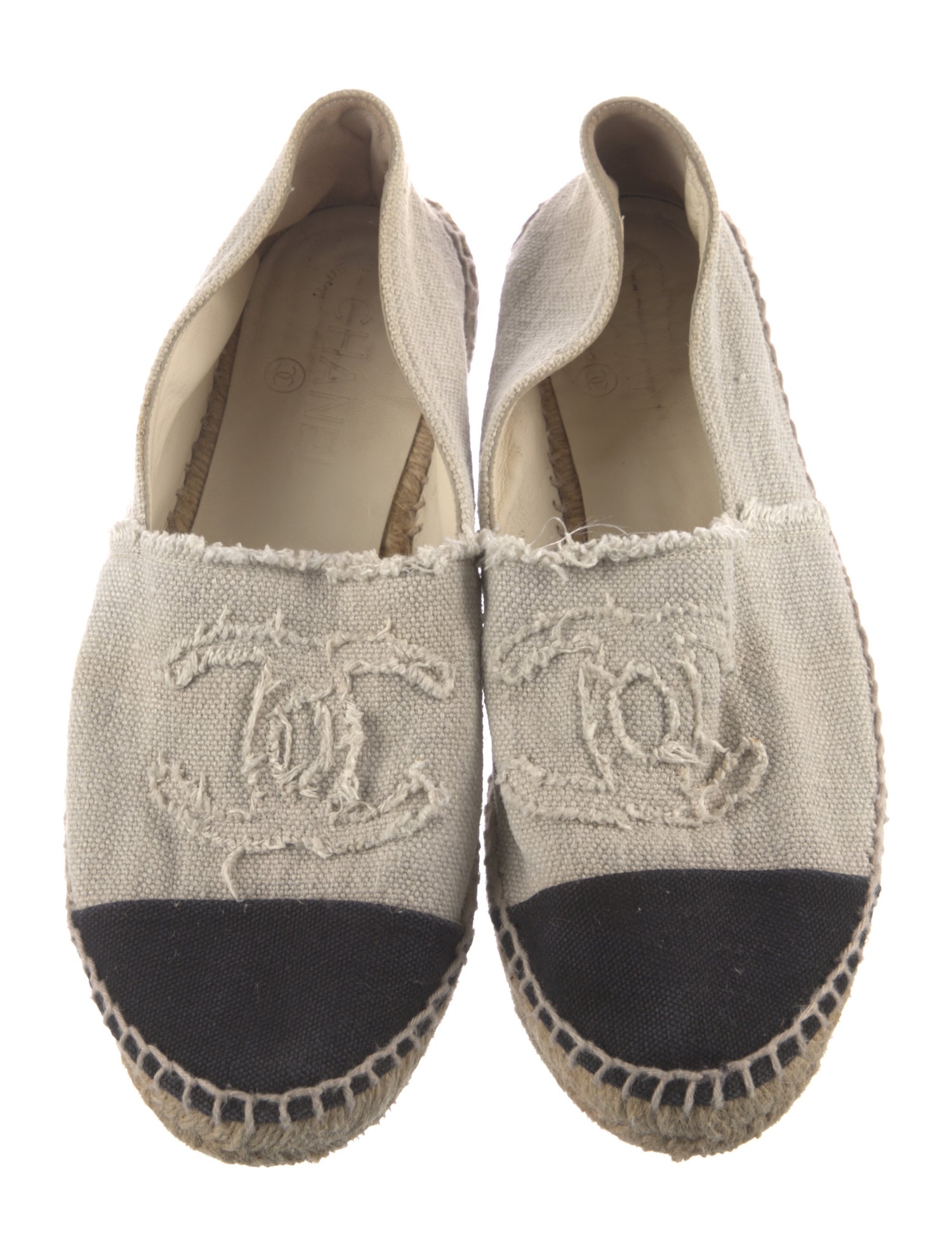 Chanel Interlocking CC Logo Canvas Espadrilles