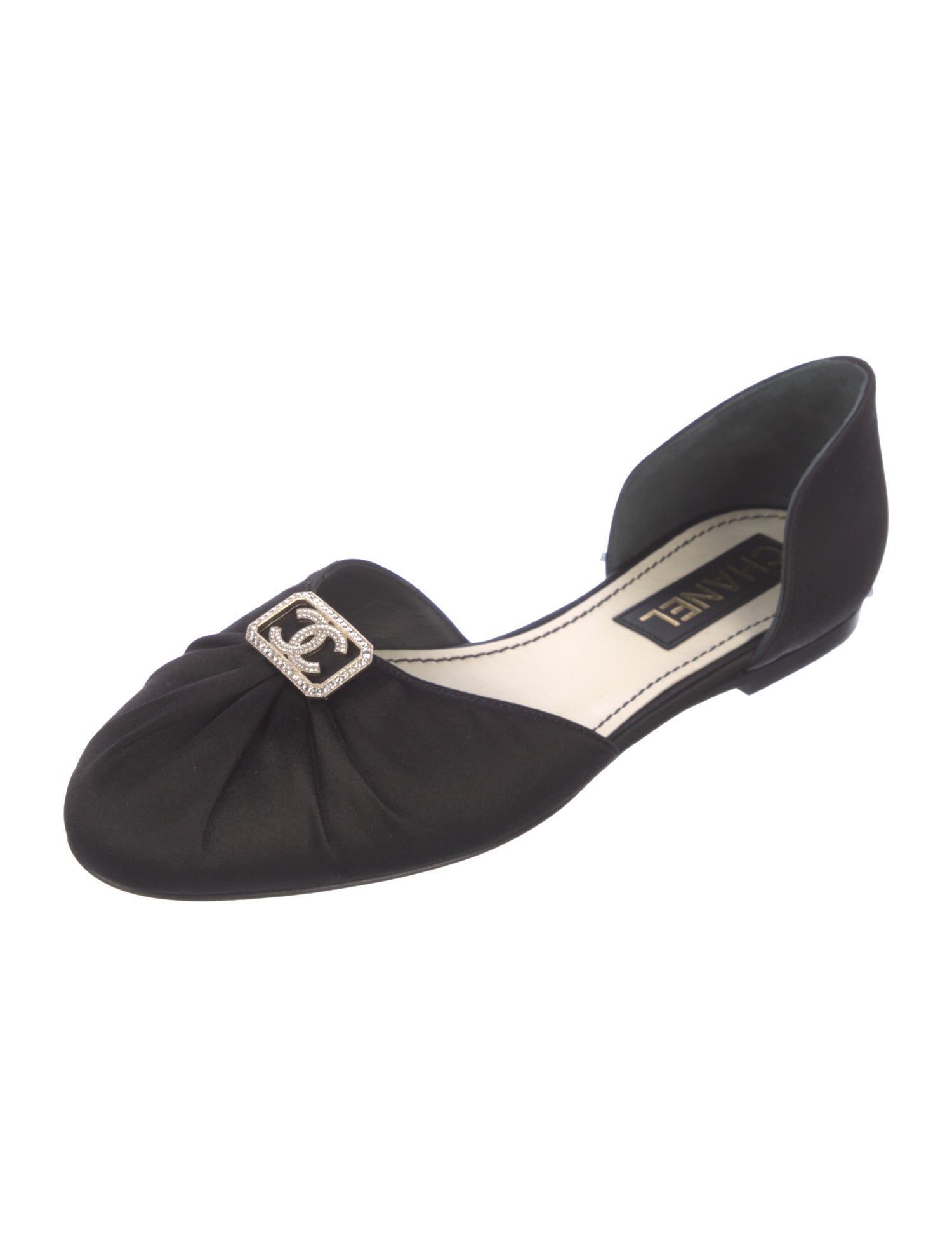 Chanel 2022 Interlocking CC Logo D'Orsay Flats