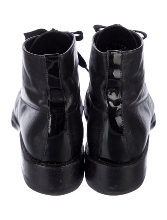 Chanel Interlocking CC Logo Leather Combat Boots