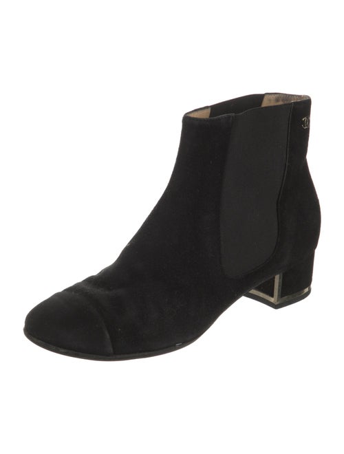 Chanel Interlocking CC Logo Suede Chelsea Boots