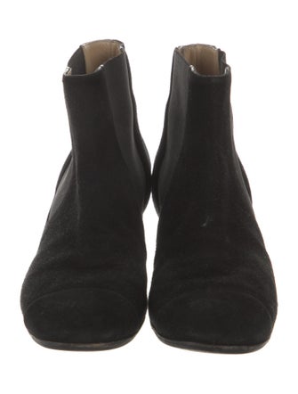 Chanel Interlocking CC Logo Suede Chelsea Boots