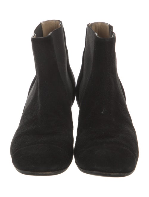 Chanel Interlocking CC Logo Suede Chelsea Boots