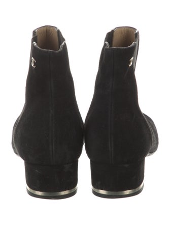 Chanel Interlocking CC Logo Suede Chelsea Boots