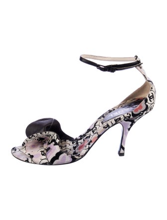 Chanel Interlocking CC Logo Canvas Sandals