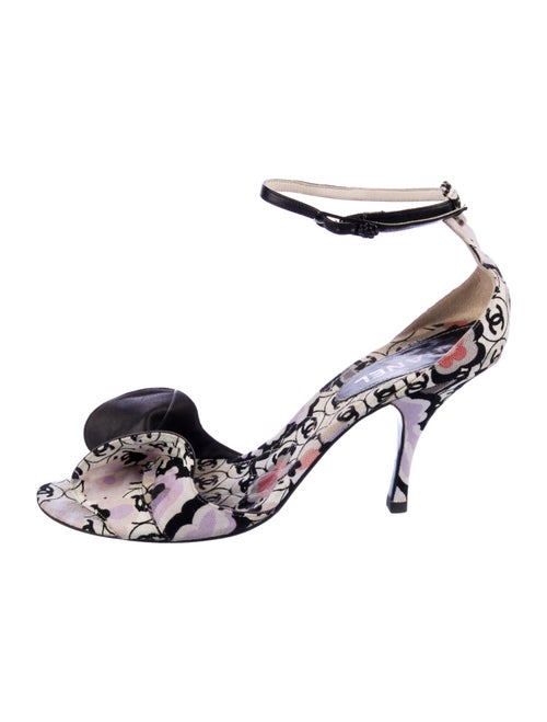 Chanel Interlocking CC Logo Canvas Sandals