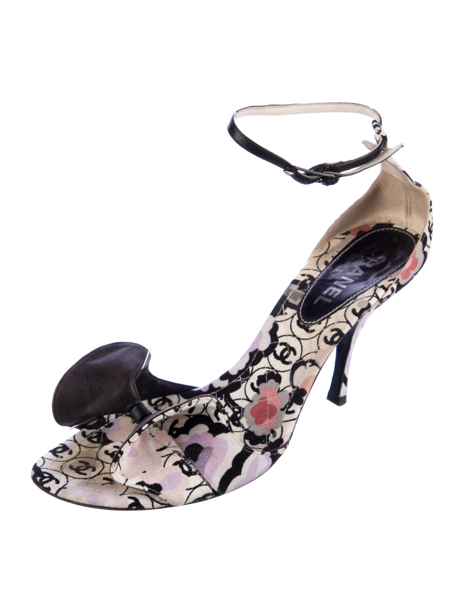 Chanel Interlocking CC Logo Canvas Sandals