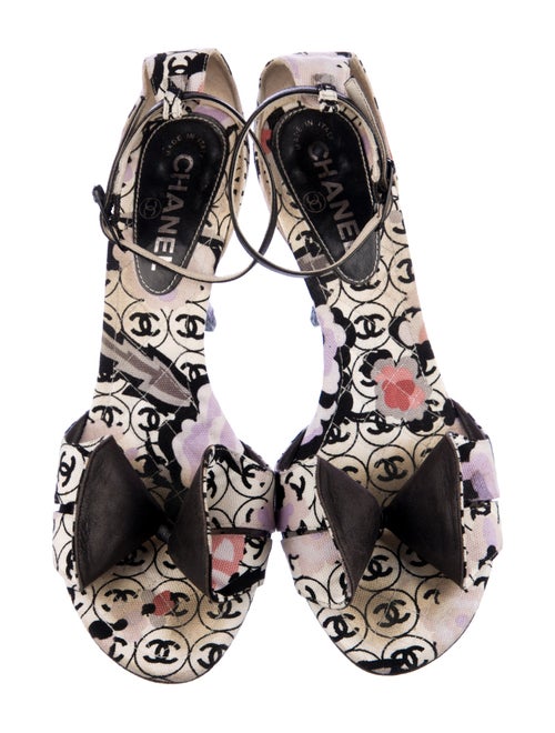 Chanel Interlocking CC Logo Canvas Sandals
