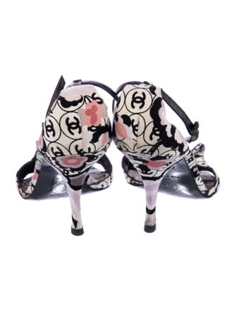 Chanel Interlocking CC Logo Canvas Sandals