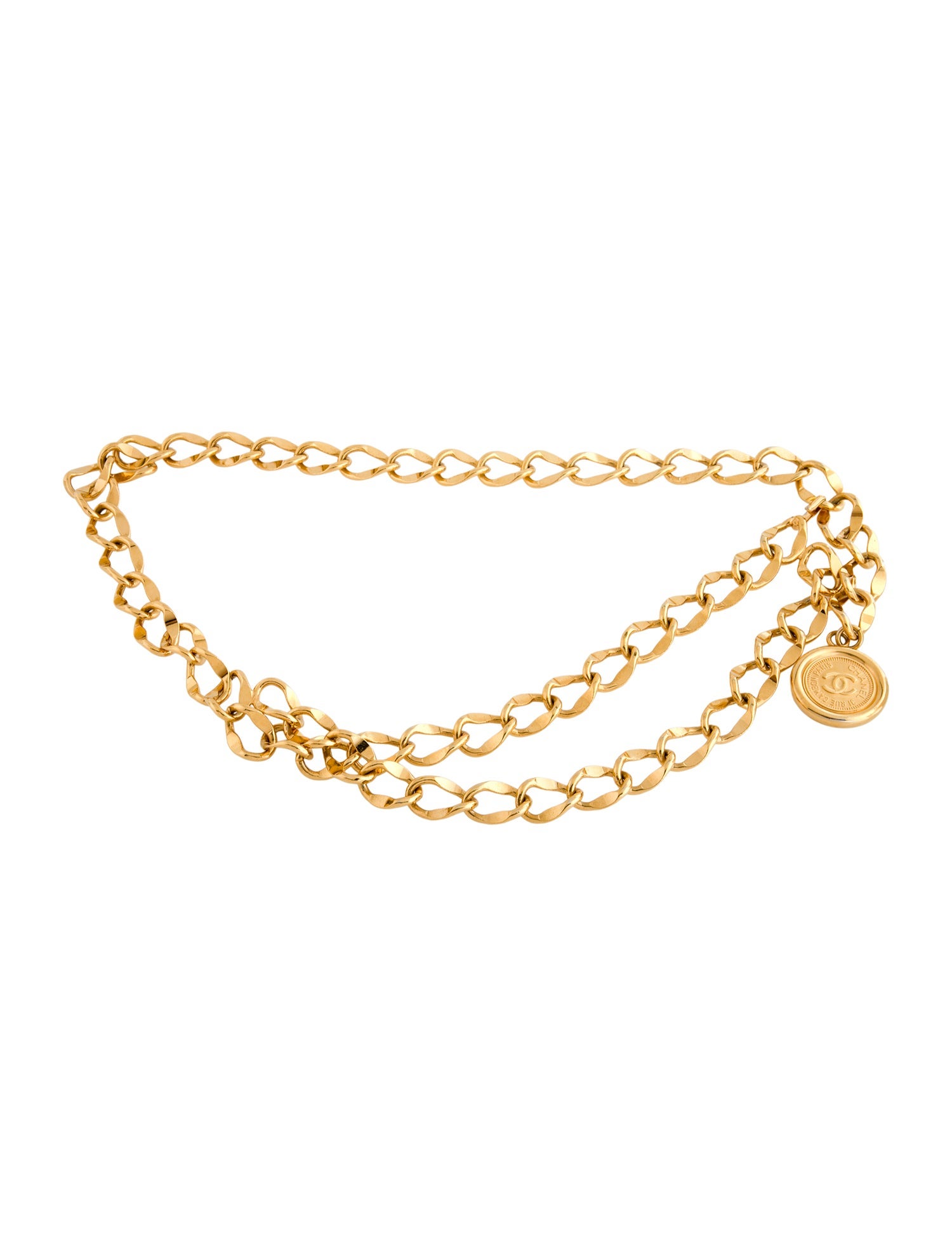 Chanel Interlocking CC Logo Skinny Waist Belt