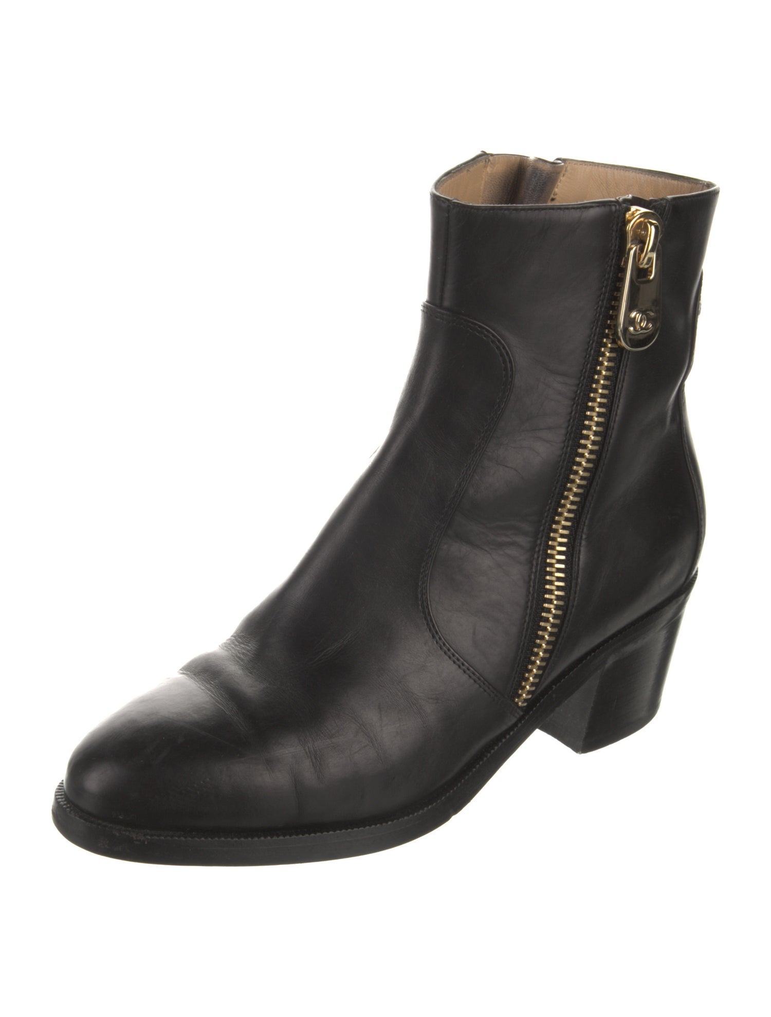 Chanel 2015 Interlocking CC Logo Combat Boots