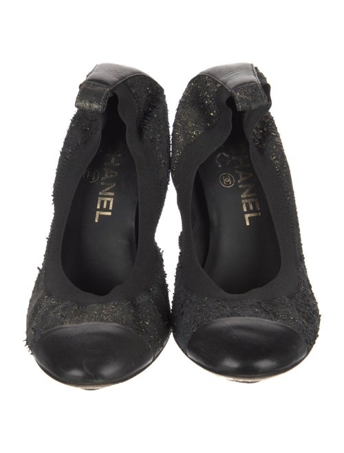 Chanel Interlocking CC Logo Leather Slingback Pumps