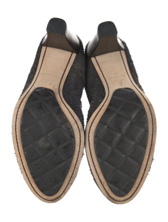 Chanel Interlocking CC Logo Leather Slingback Pumps