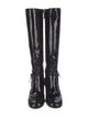 Chanel Interlocking CC Logo Patent Leather Riding Boots