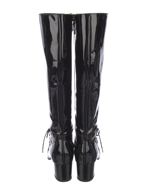 Chanel Interlocking CC Logo Patent Leather Riding Boots
